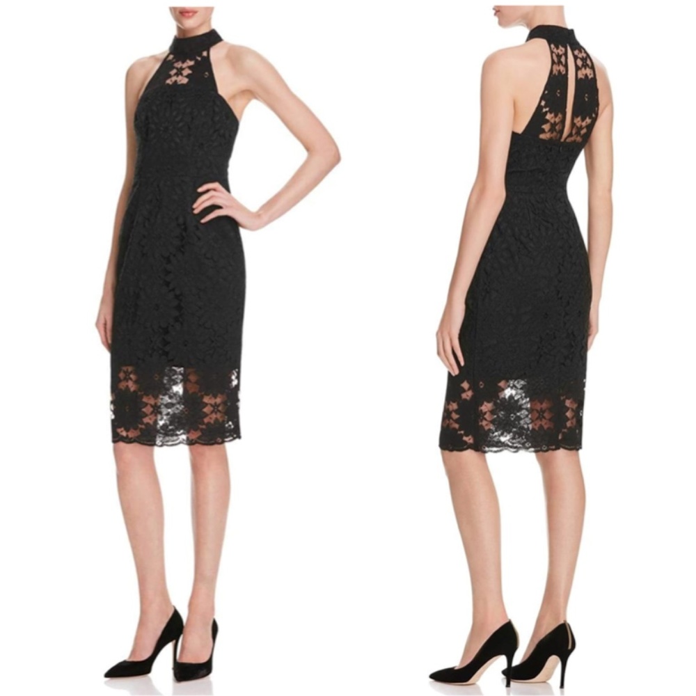 N / NICHOLAS Lace Pattern Knee-Length Dress